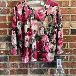 Alfred dunner Floral Print Sequin Embellished TopPXL